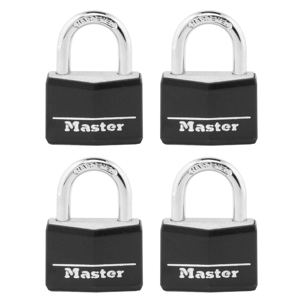 Black 4 Pack Covered Aluminum Keyed Padlock J73834