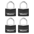 Black 4 Pack Covered Aluminum Keyed Padlock J73834