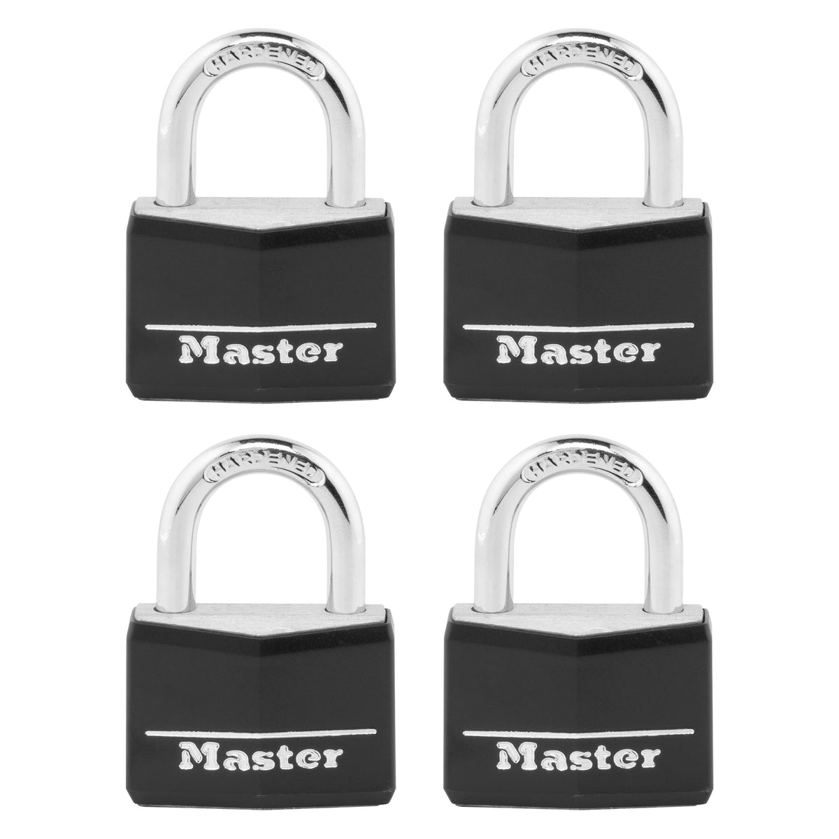 Black 4 Pack Covered Aluminum Keyed Padlock J73834
