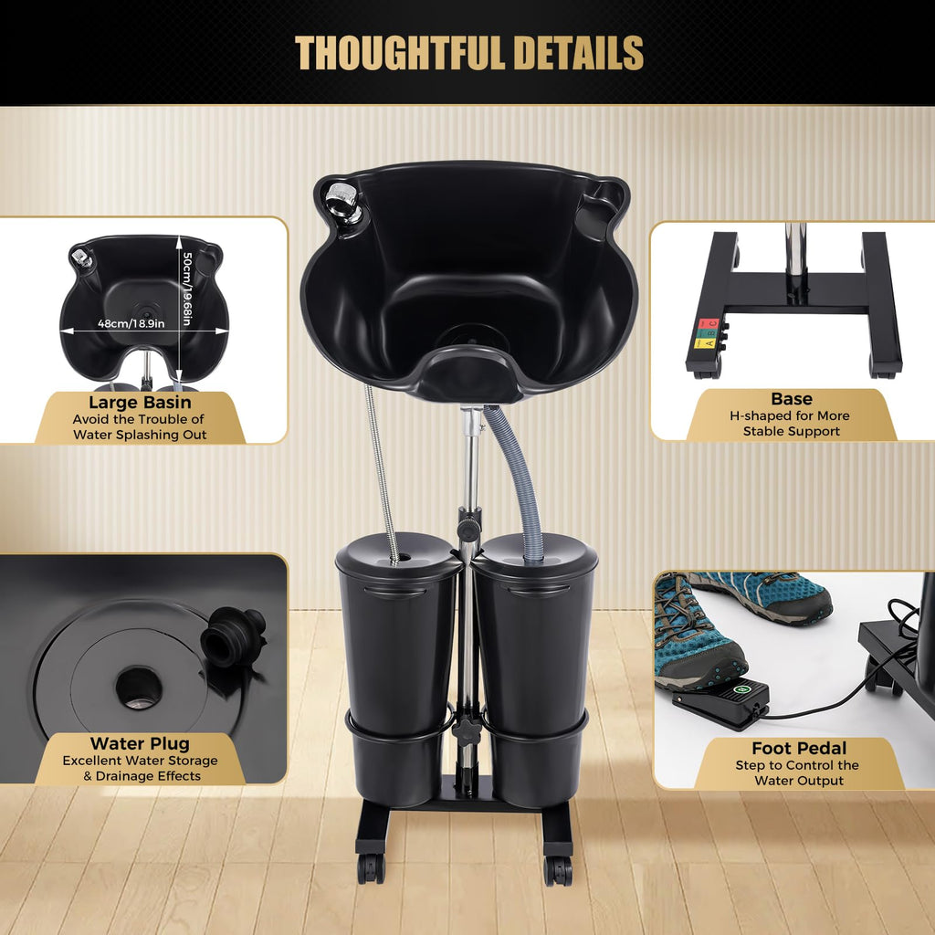 Portable Shampoo Bowl with Electric Pump Y634
