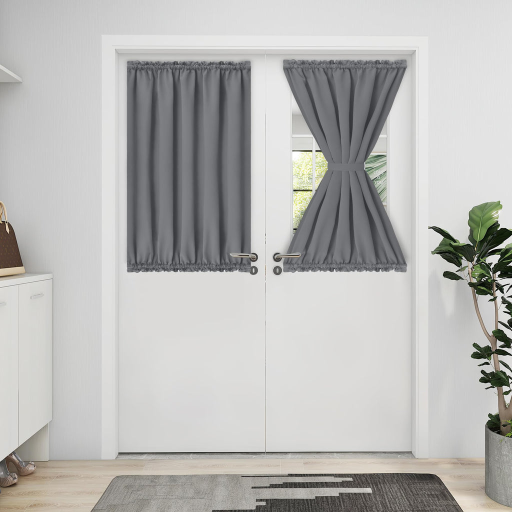 Blackout Door Curtains 1 Panel Gray J60487