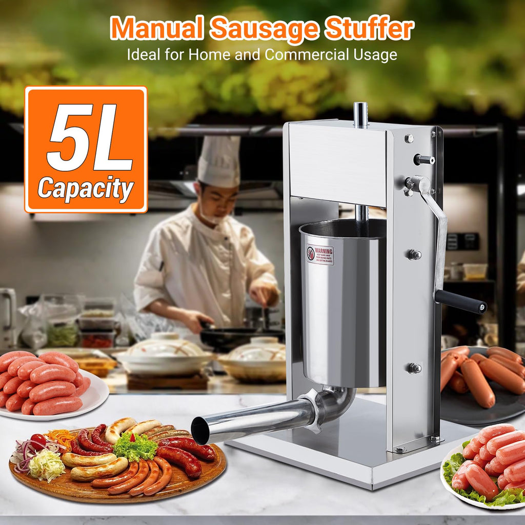 5L Stainless Steel Manual Sausage Stuffer E60926