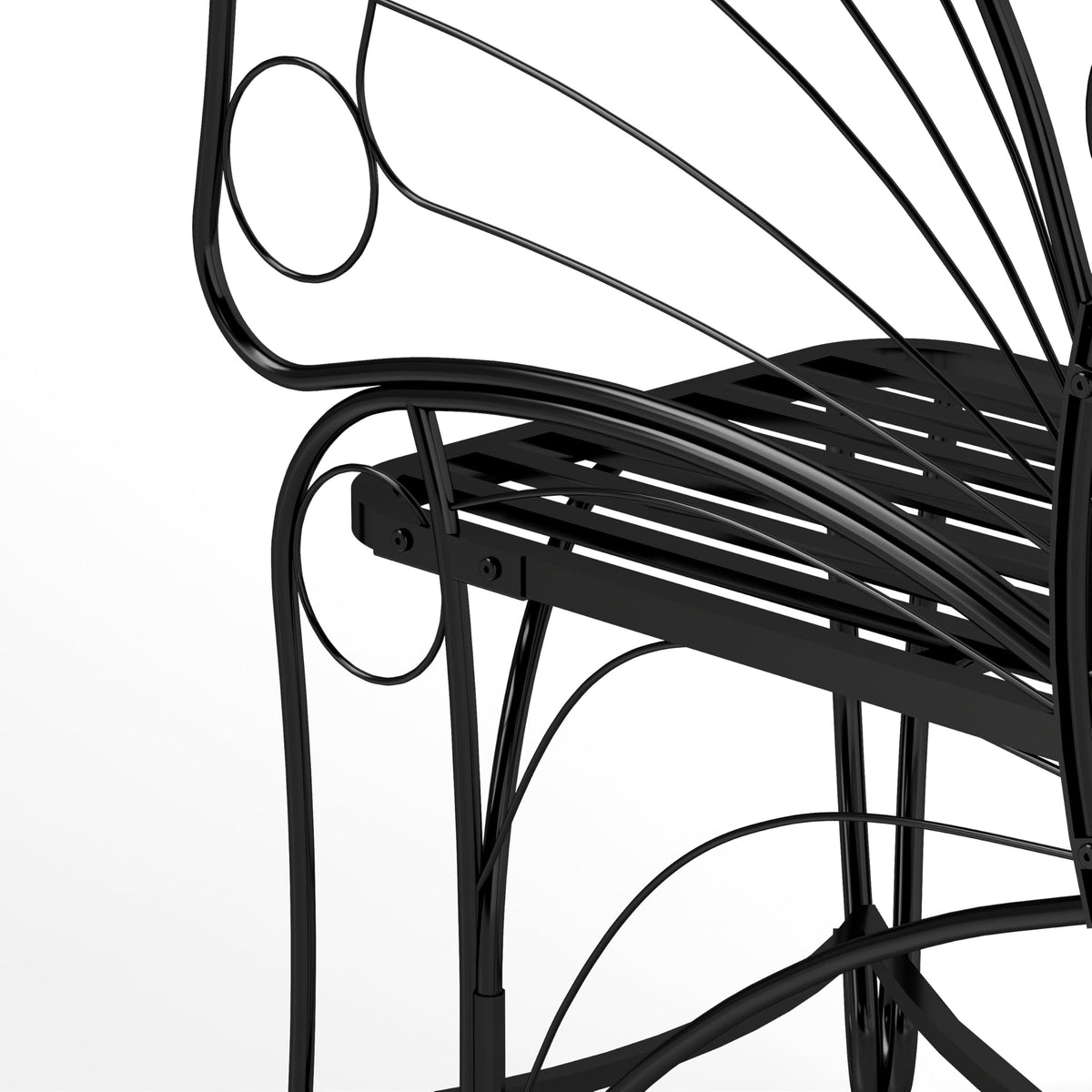 Cast Iron Garden Bench for 2 Persons Black I6295