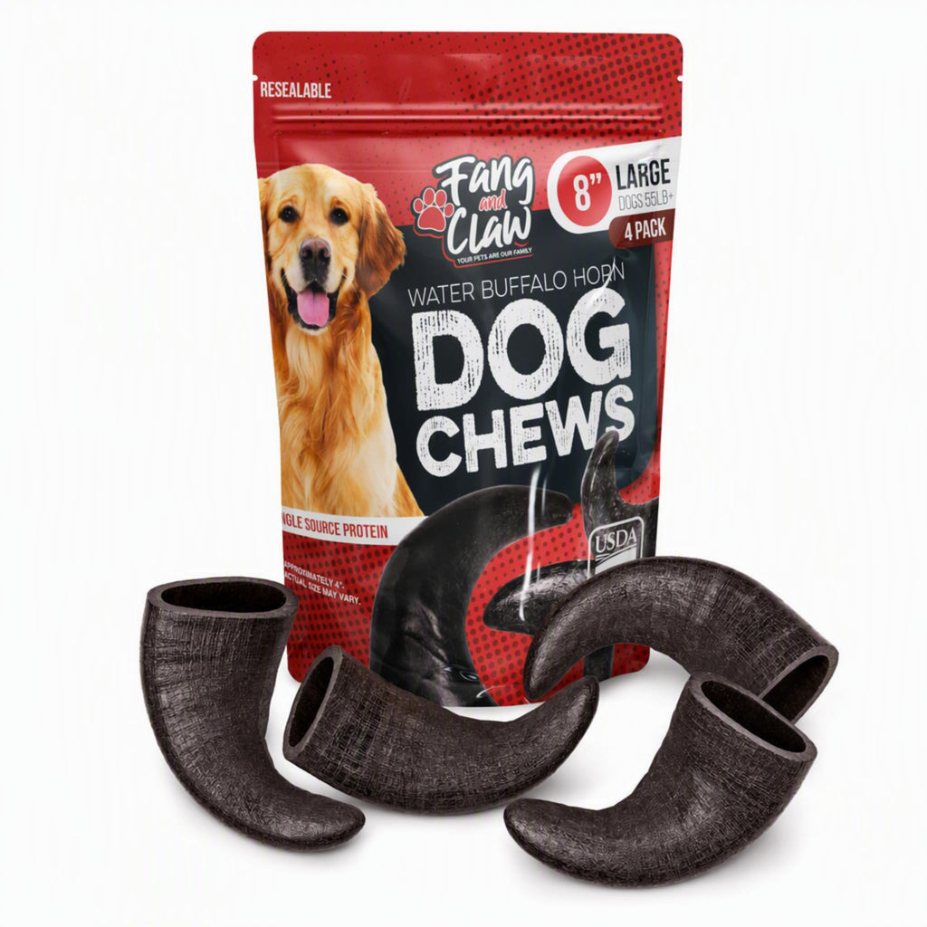 4 Pack Large 8-Inch Dog Horn Chews L3544