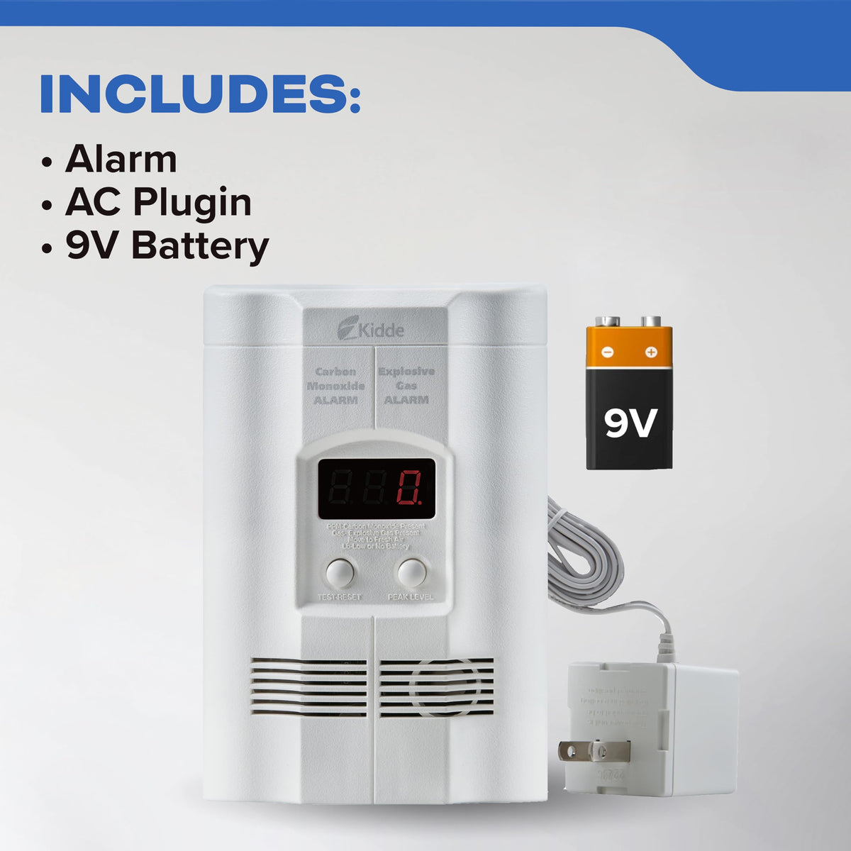 Carbon Monoxide & Explosive Gas Alarm with Digital Display F85396