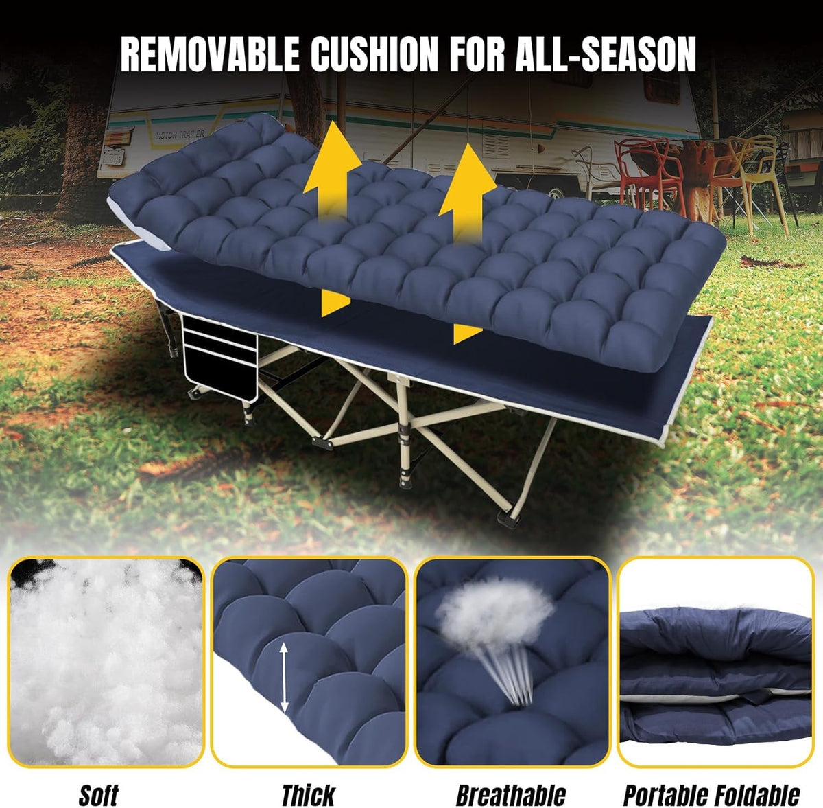 Folding Camping Cot Bed 32" Wide Oxford D343462