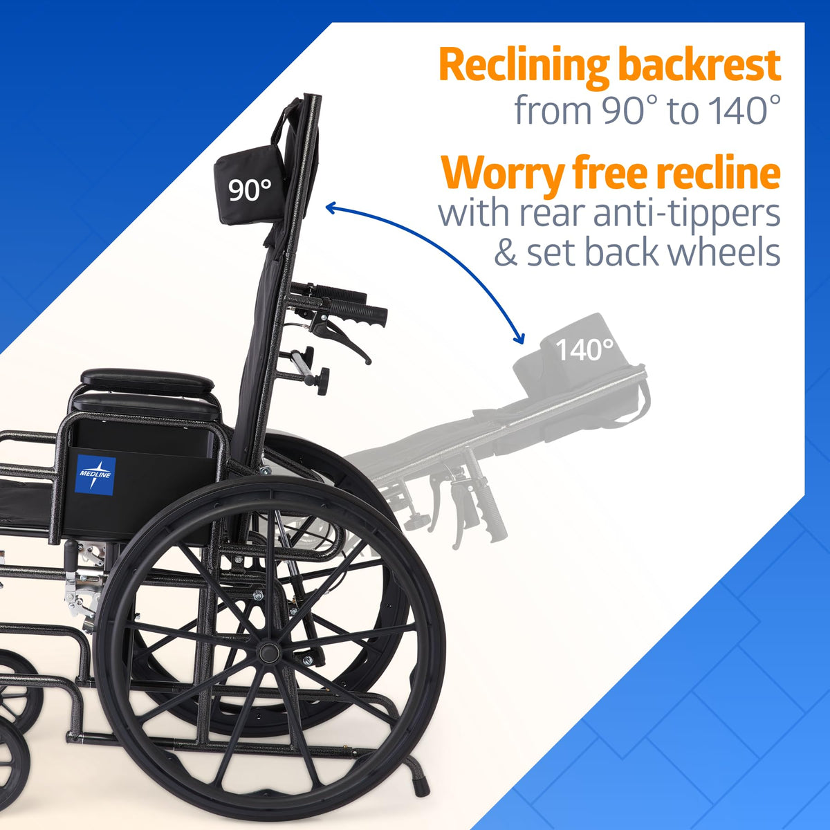 Reclining Wheelchair with Elevating Leg Rests B534