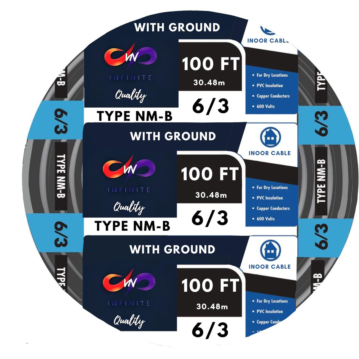 Black 100 Ft Non-Metallic Sheathed Cable D527