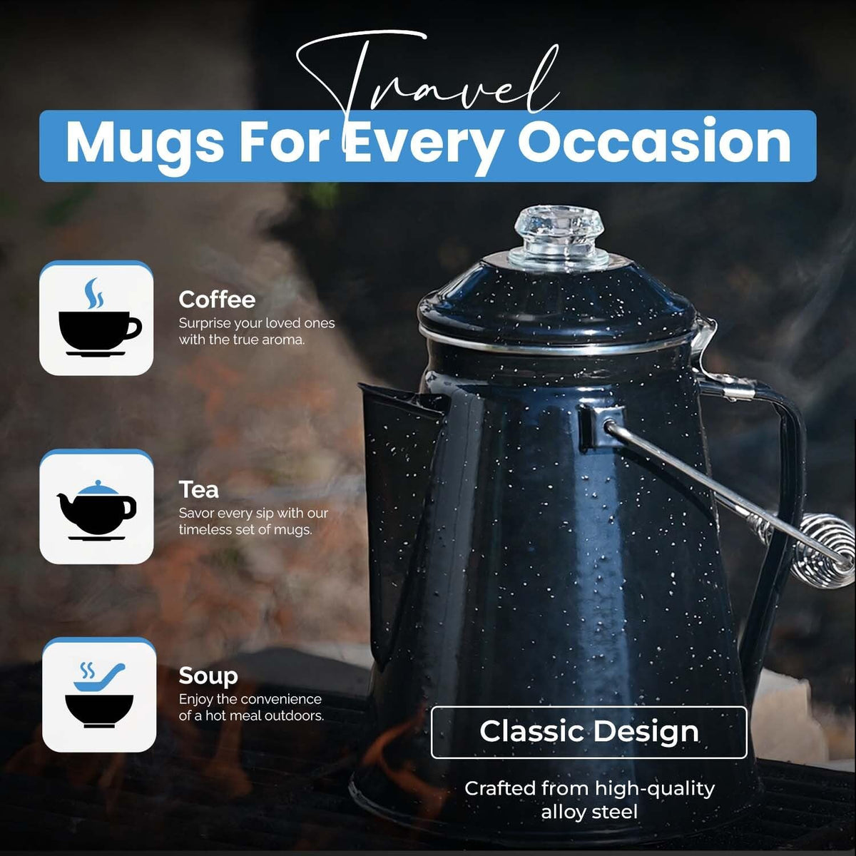 12 Cup Enamel Coffee Percolator L545446