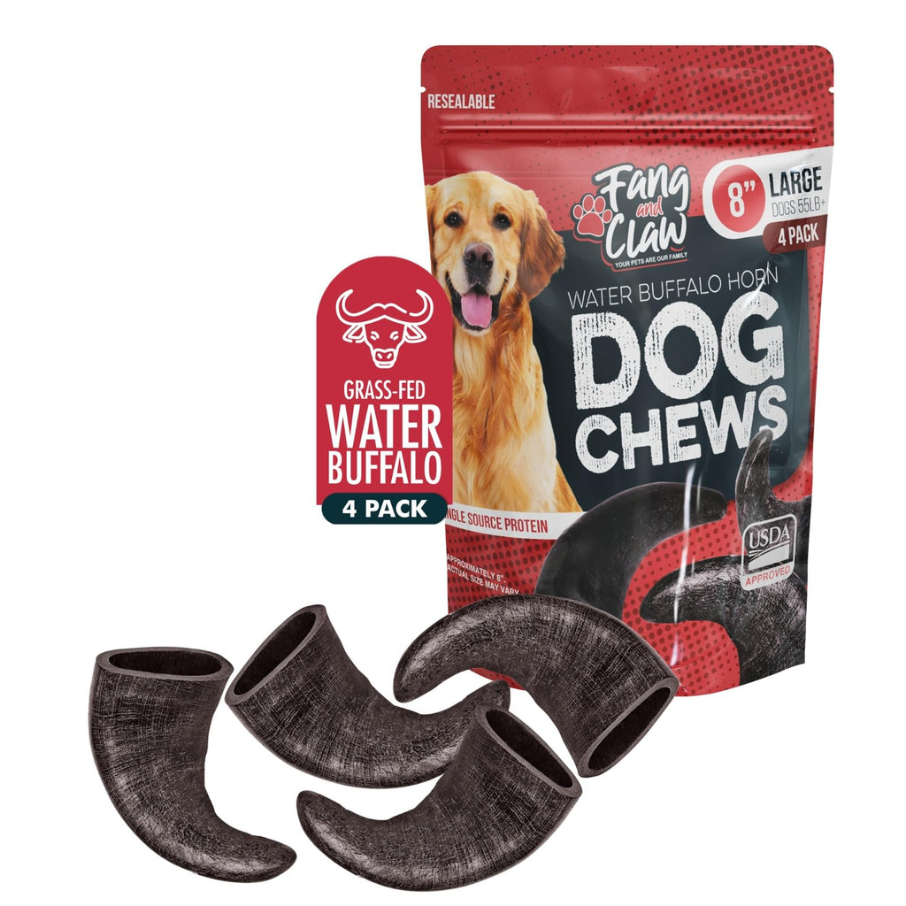 4 Pack Large 8-Inch Dog Horn Chews L3544