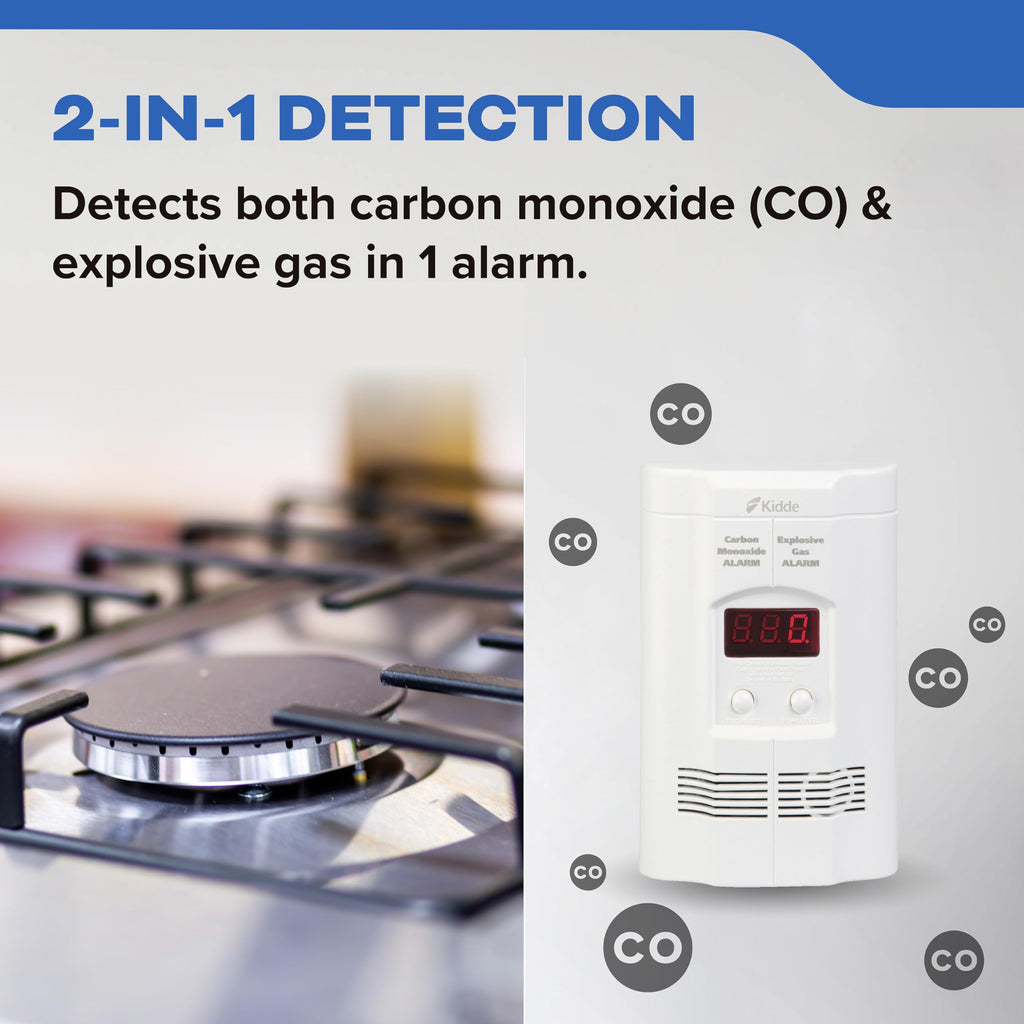 Carbon Monoxide & Explosive Gas Alarm with Digital Display F85396