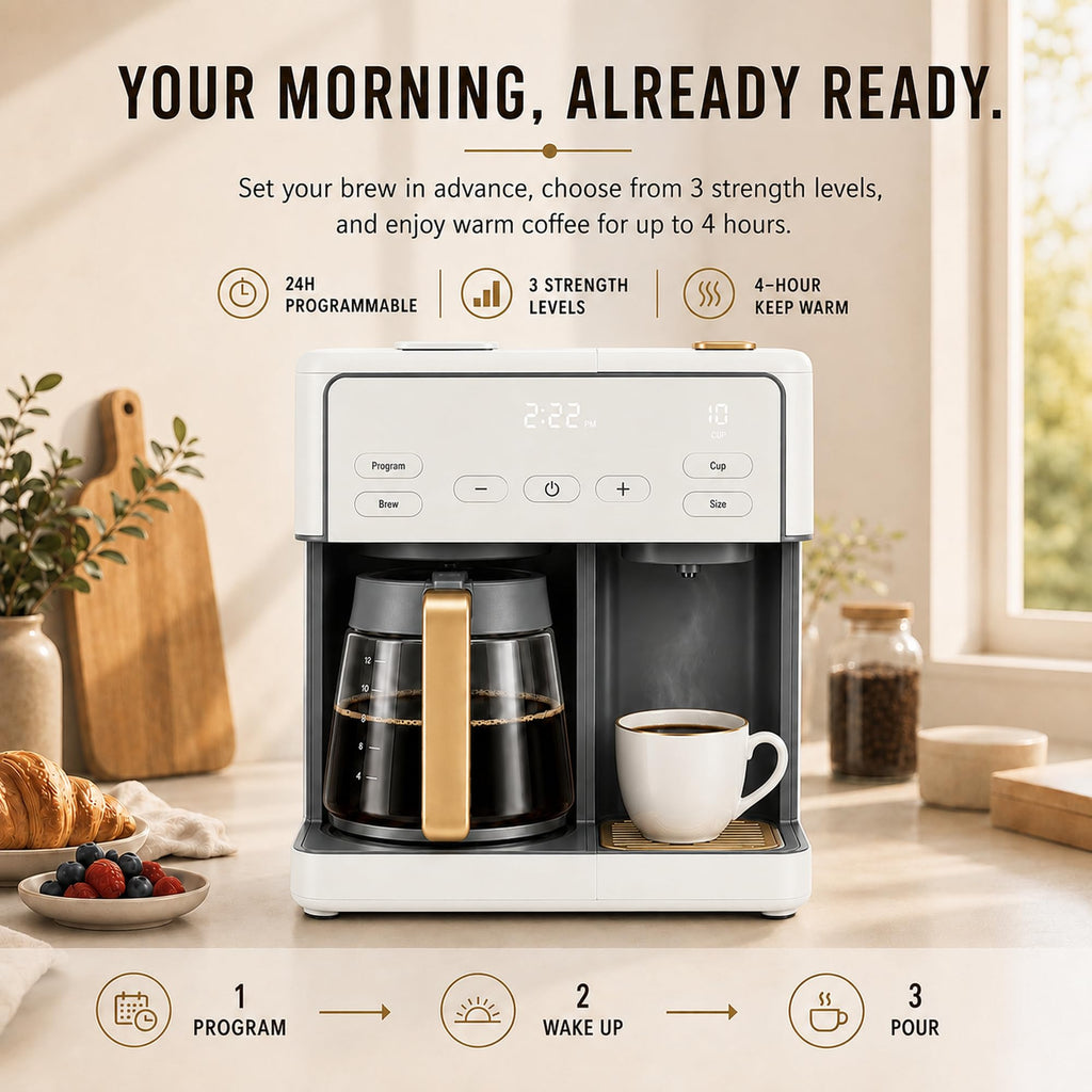 Multi-Brew Coffee Maker 12 Cups Single Serve Programmable J68745