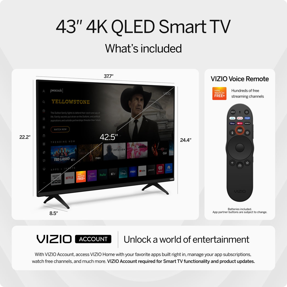43-inch 4K QLED HDR Smart TV A380