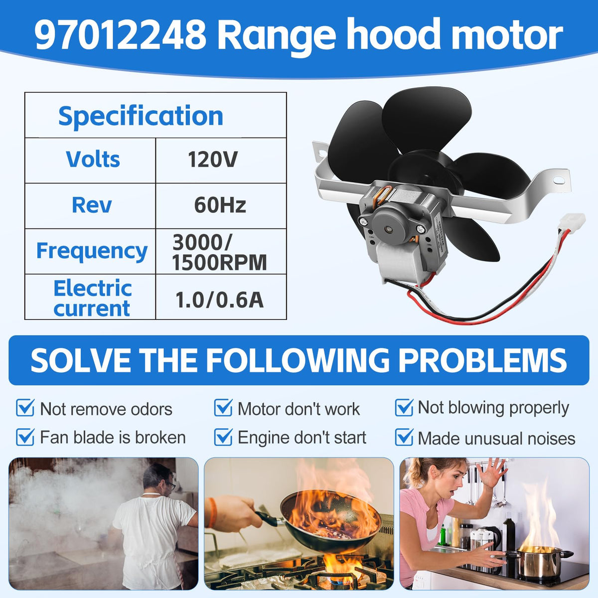 Range Hood Fan Motor Replacement Kit A365