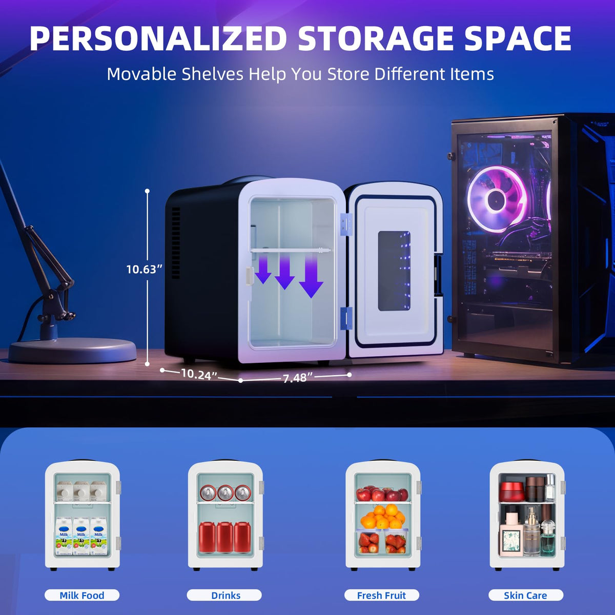 Black 4L Mini Refrigerator C673
