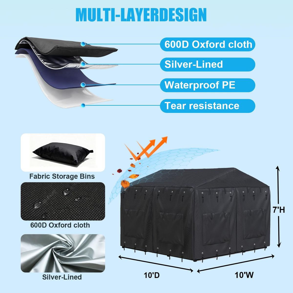 Waterproof Dog Kennel Cover with Transparent Window L40047