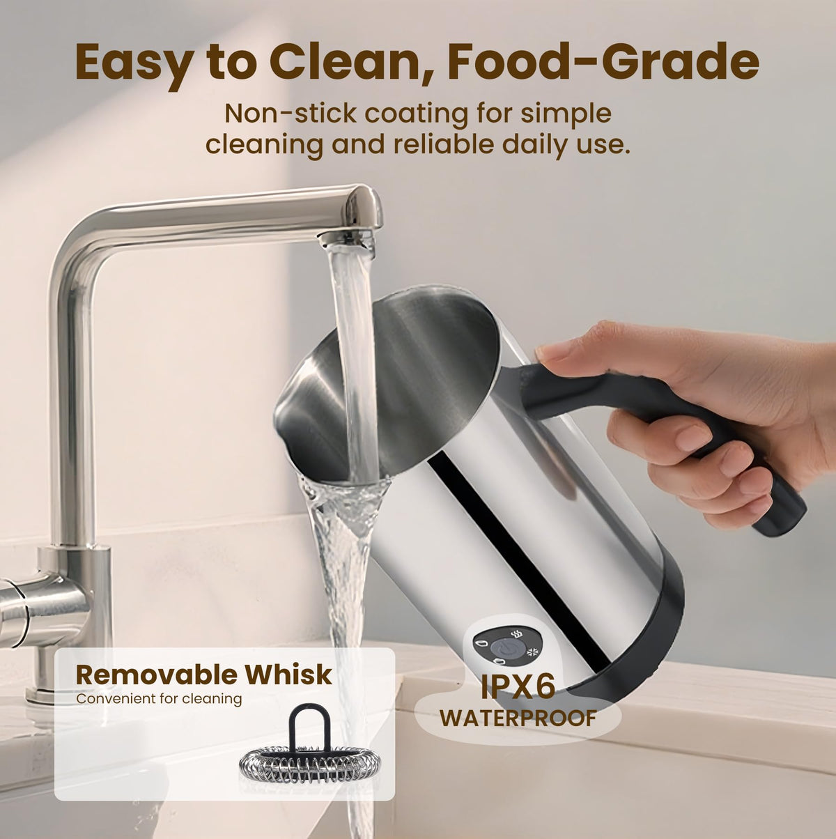 Electric Milk Frother 4-in-1 Foam Maker 10.6 oz L5338