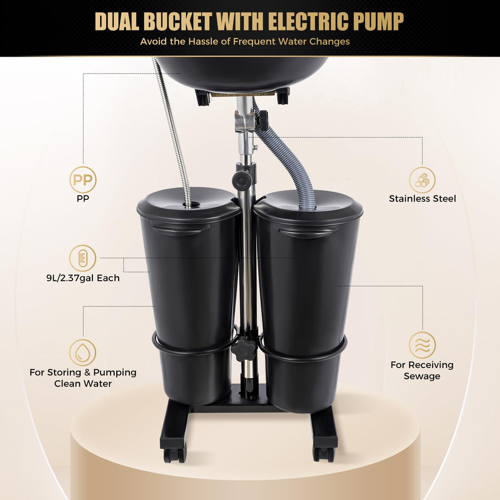 Portable Shampoo Bowl with Electric Pump Y634