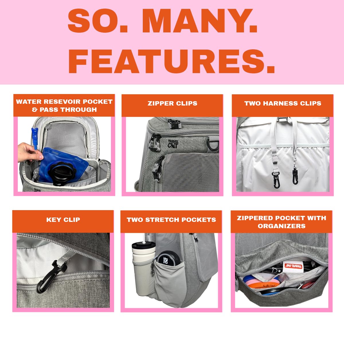 Grey Mesh Cat Carrier Bag with Side Pockets U85754