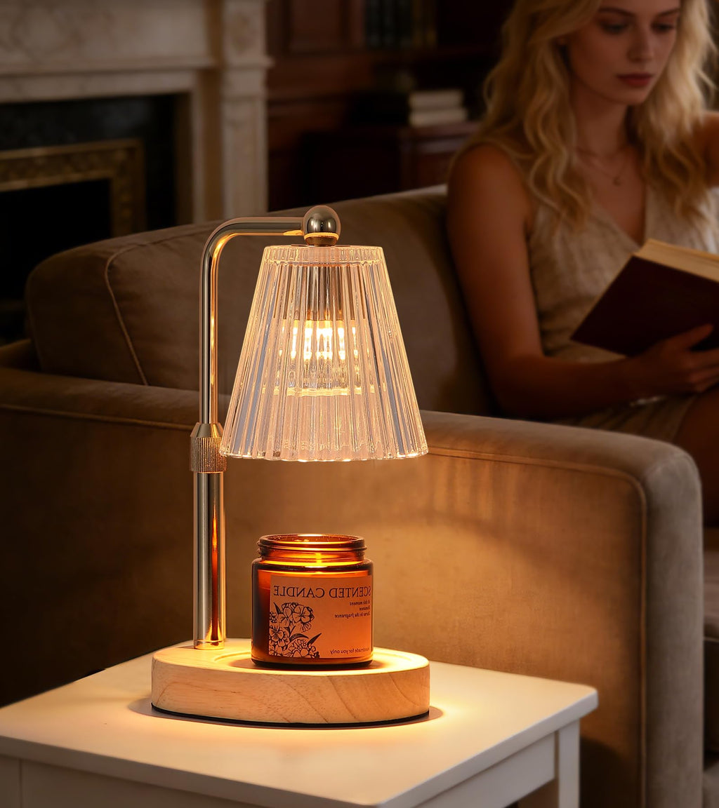 Gold Candle Warmer Lamp with Timer Dimmable with 2 Bulbs A163