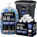 64-65 Gallon Clear Trash Bags, 120 Count Heavy Duty Garbage Bags Z289593