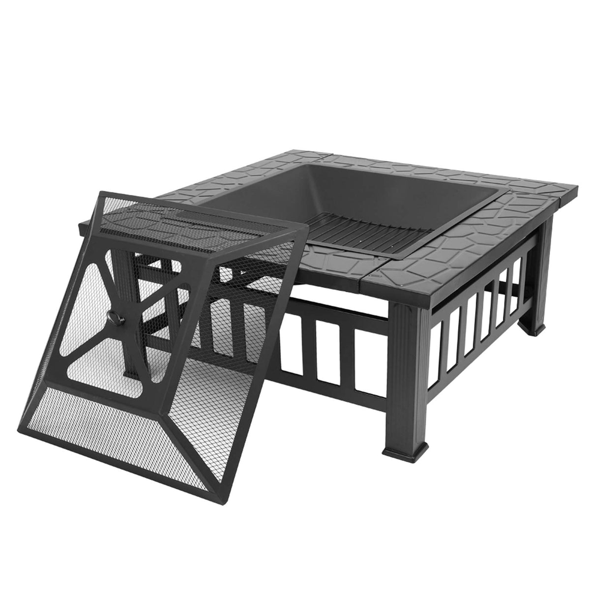 32 Inch Black Metal Wood Burning Fire Pit X665
