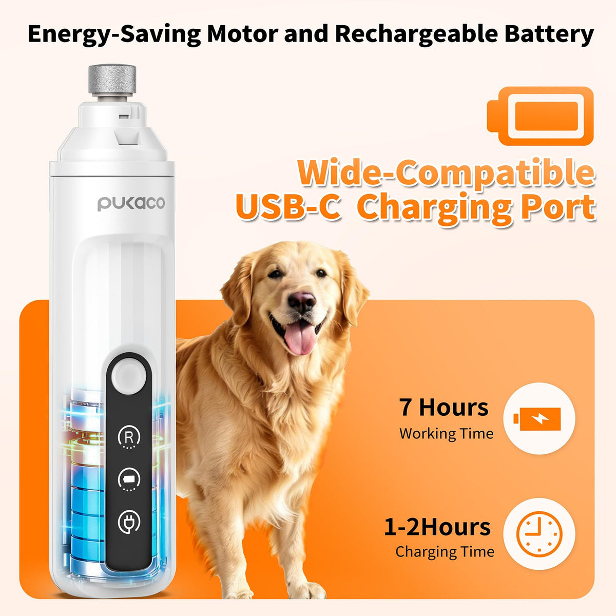 Electric Dog Nail Grinder with LED Light U97655