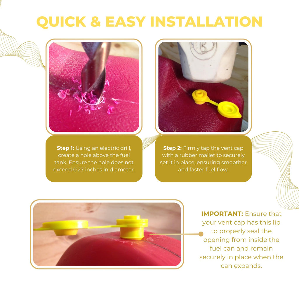 Yellow Plastic Gas Can Vent Caps B317197