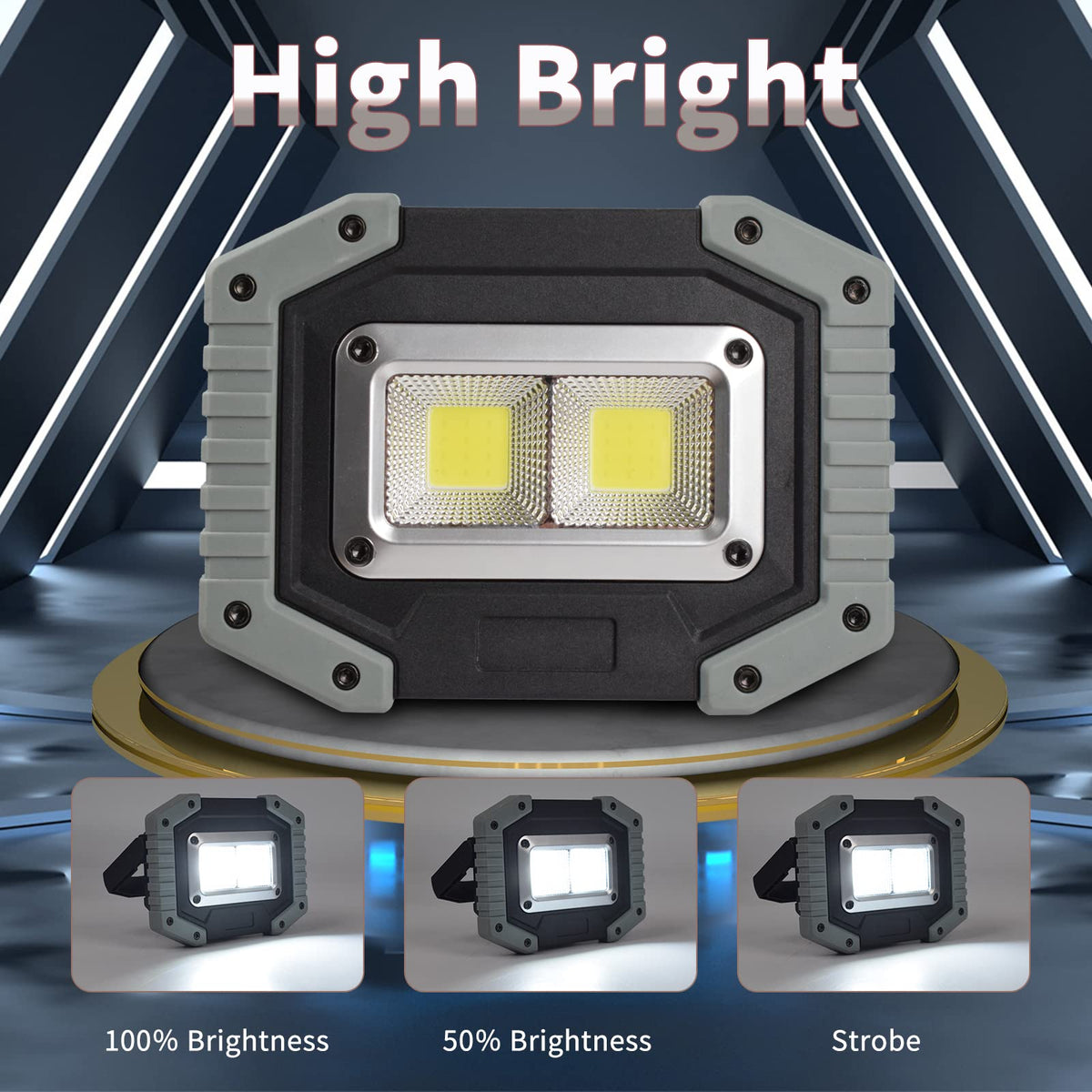 LED Work Light 2-Pack 30W 1500LM Portable Rechargeable Magnetic Base B779