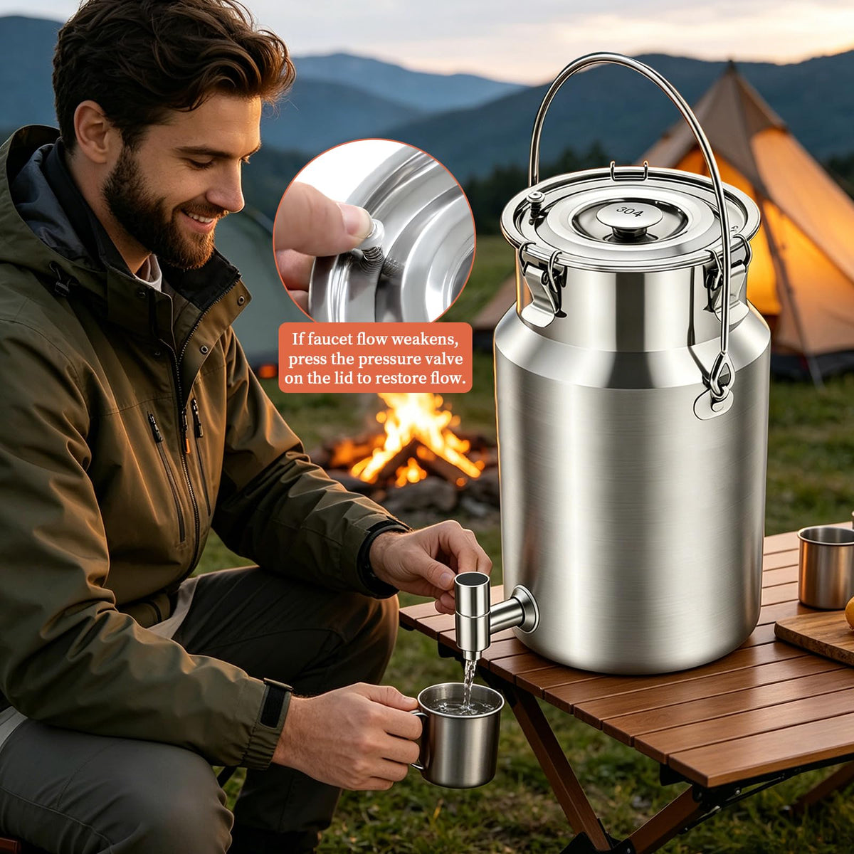 10L Stainless Steel Water Dispenser with Faucet E159