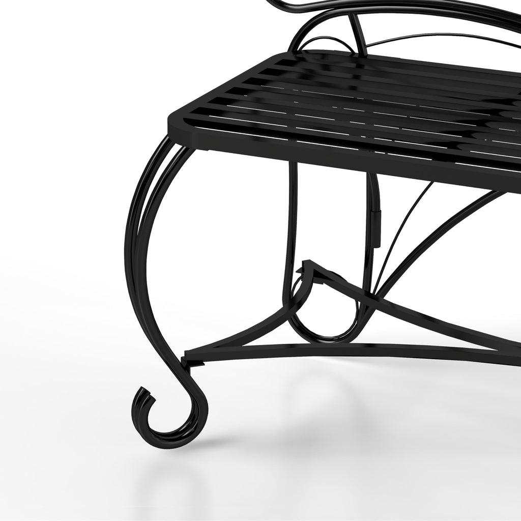 Cast Iron Garden Bench for 2 Persons Black I6295