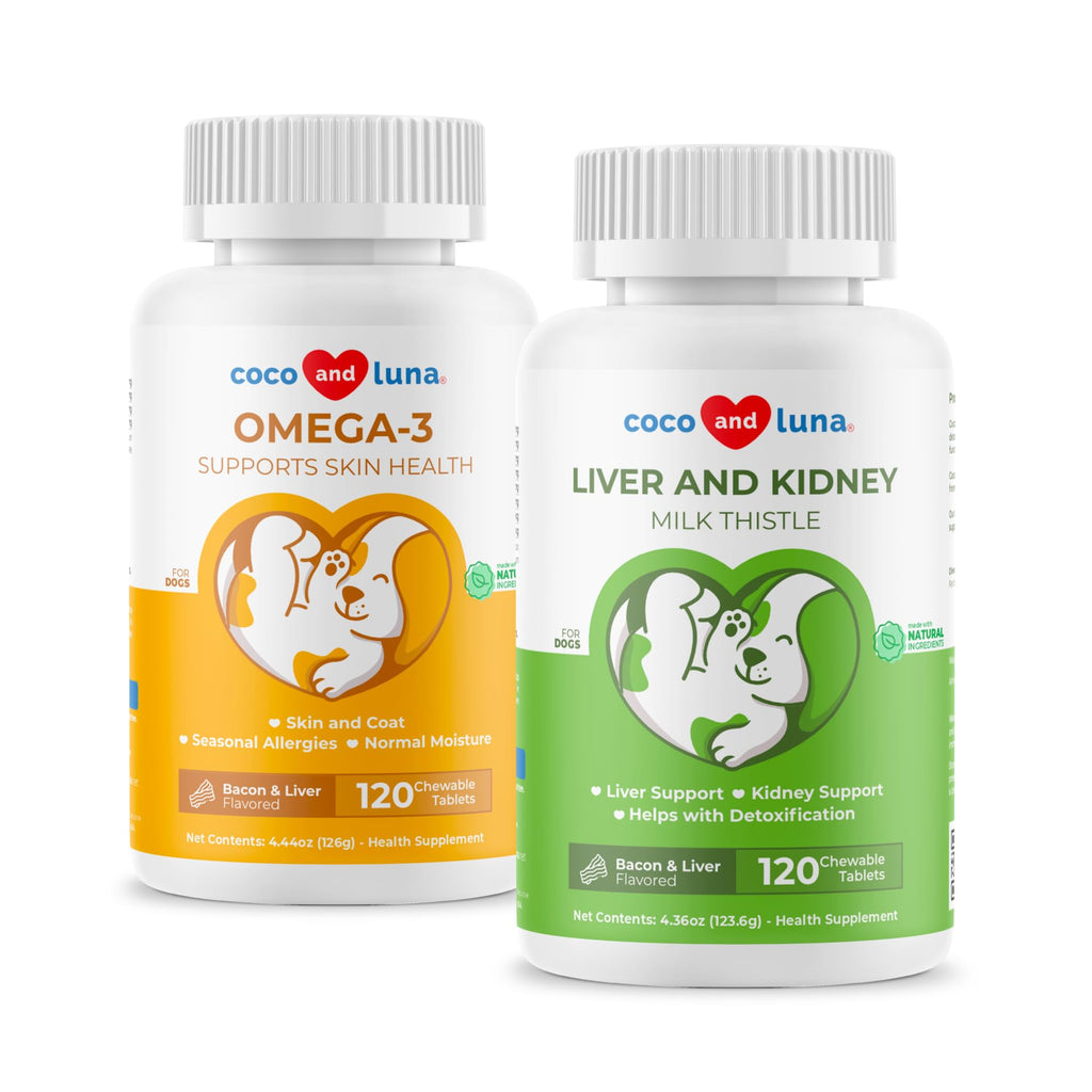 Milk Thistle + Omega 3 for Dogs Bundle with EPA & DHA H224