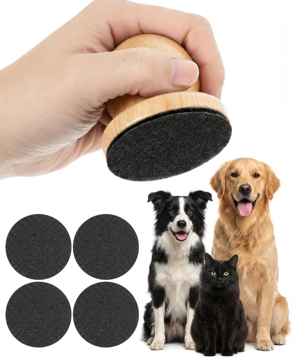 Dog Nail File Grinder Board with 4-Pack Replaceable Sandpaper Discs D643
