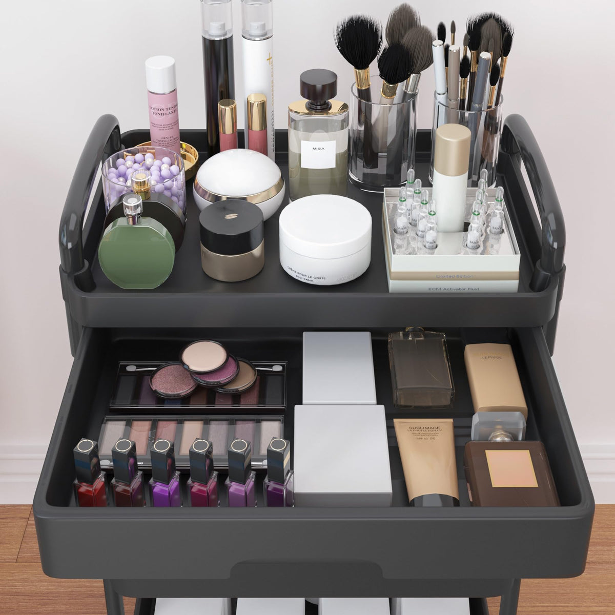 4-Tier Utility Cart with Drawer & Wheels Z1389