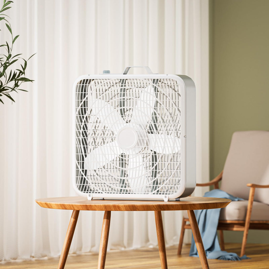 20” 3-Speed Box Fan with Safety Grill, White U400
