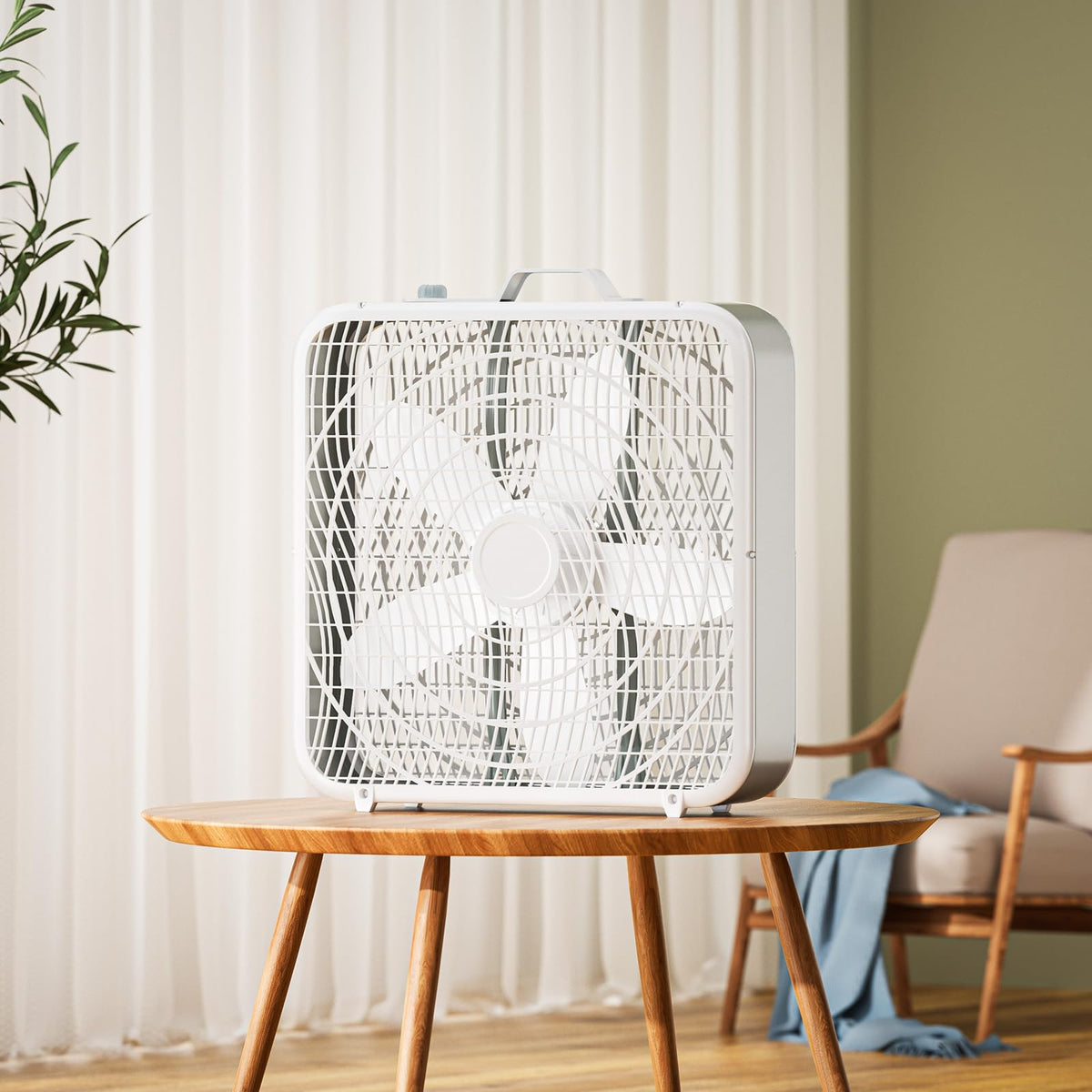 20” 3-Speed Box Fan with Safety Grill, White U400