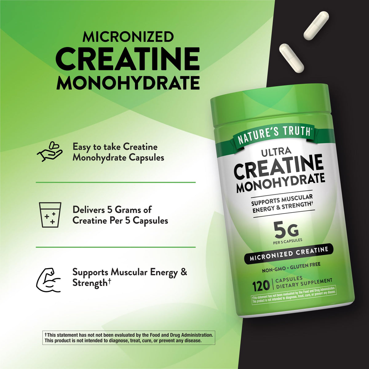 Creatine Monohydrate Capsules 120 Count U4423