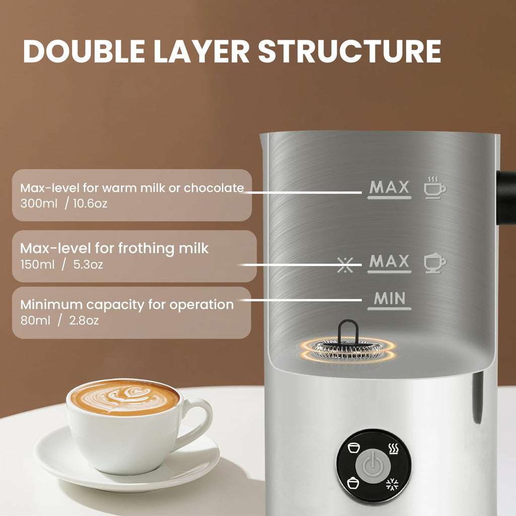 Electric Milk Frother 4-in-1 Foam Maker 10.6 oz L5338