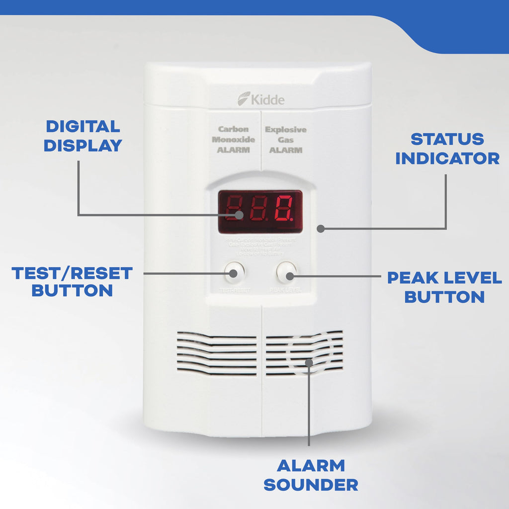 Carbon Monoxide & Explosive Gas Alarm with Digital Display F85396