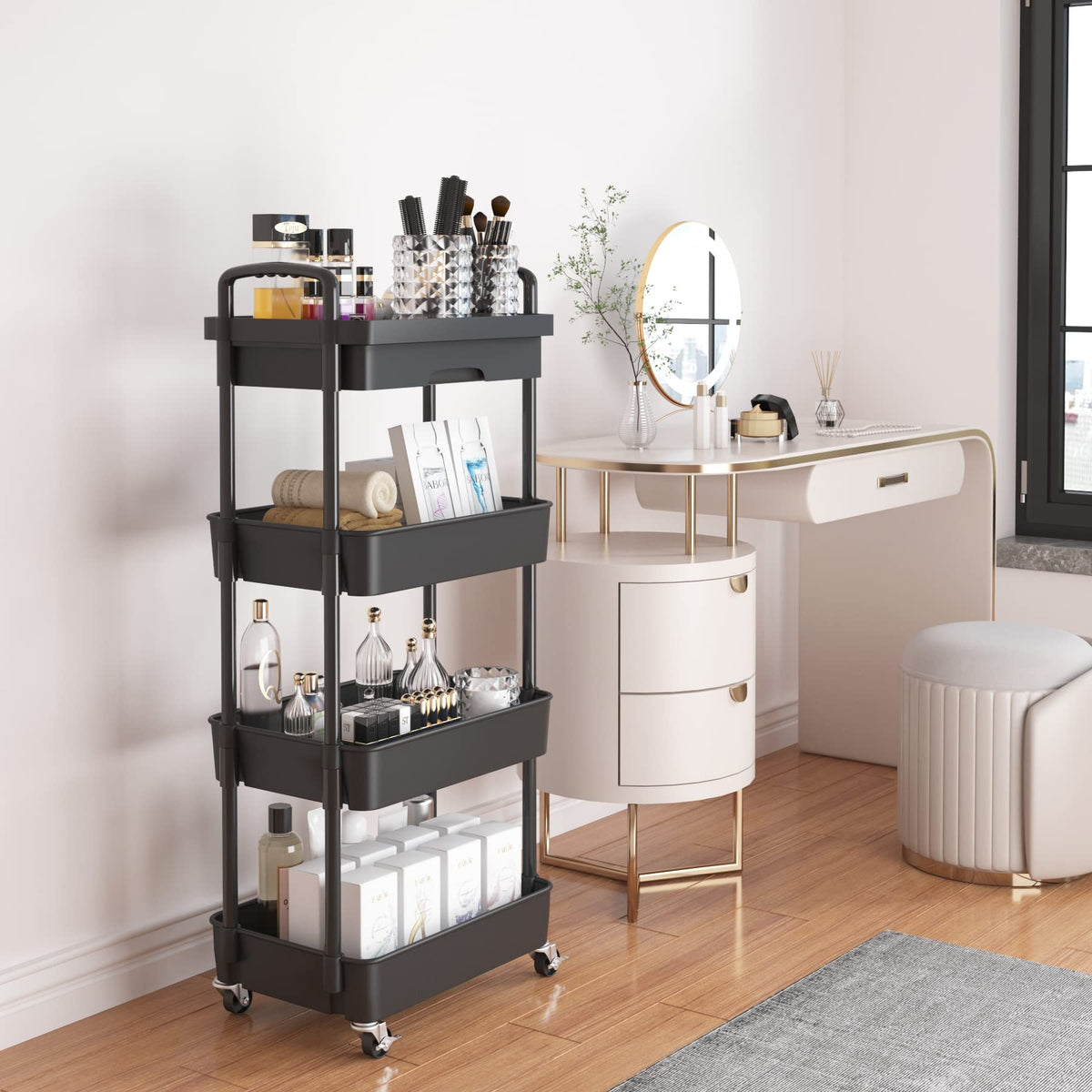 4-Tier Utility Cart with Drawer & Wheels Z1389