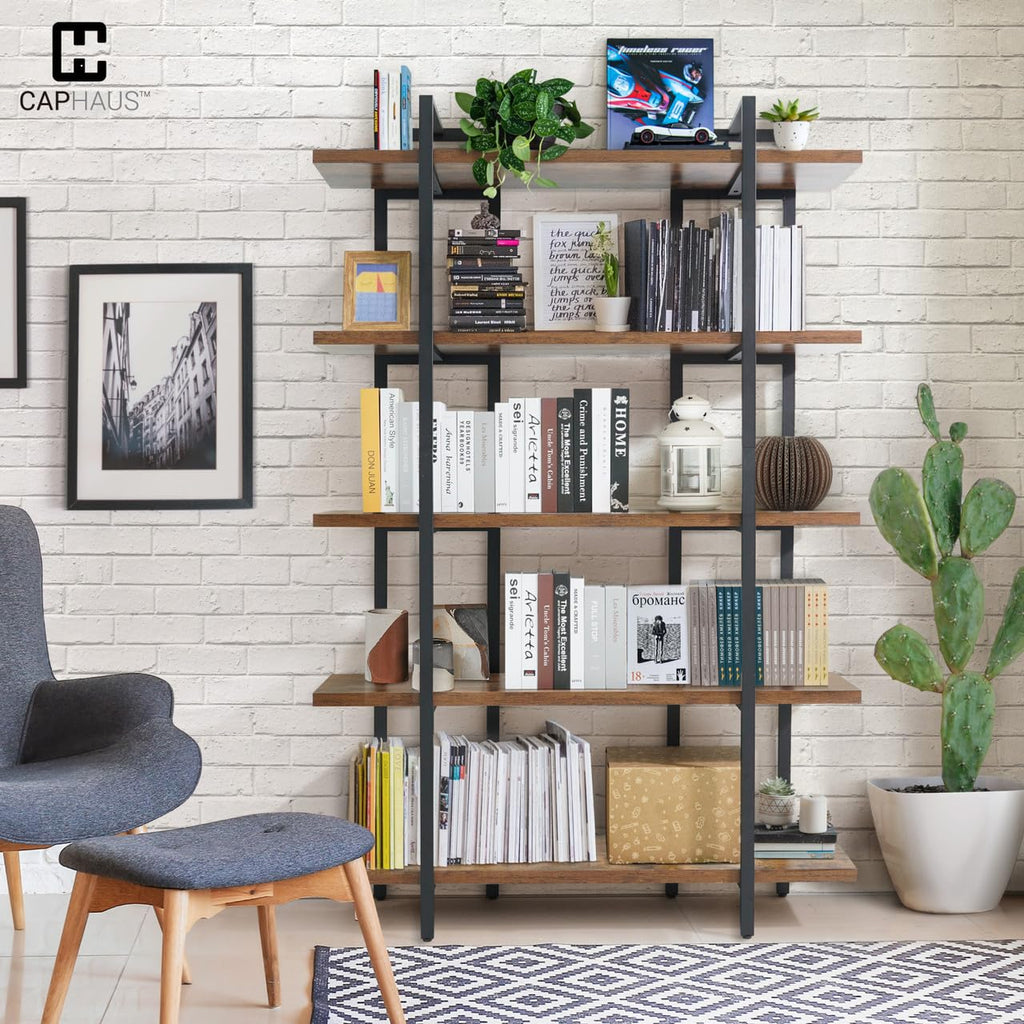 5-Tier Wood and Metal Book Shelf J11411