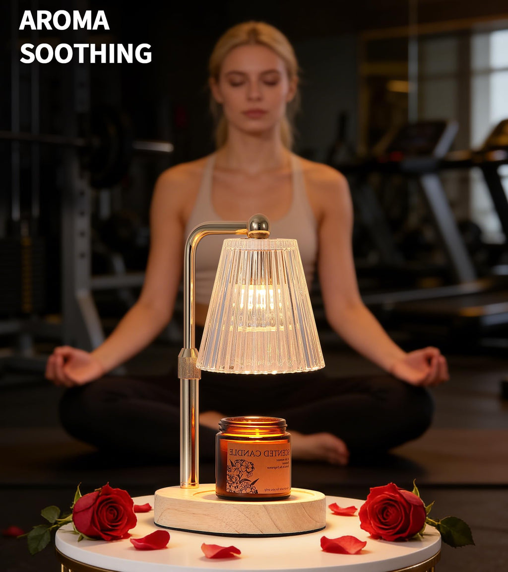 Gold Candle Warmer Lamp with Timer Dimmable with 2 Bulbs A163