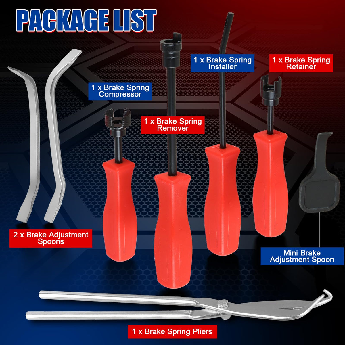 8PCS Drum Brake Tool Kit J320