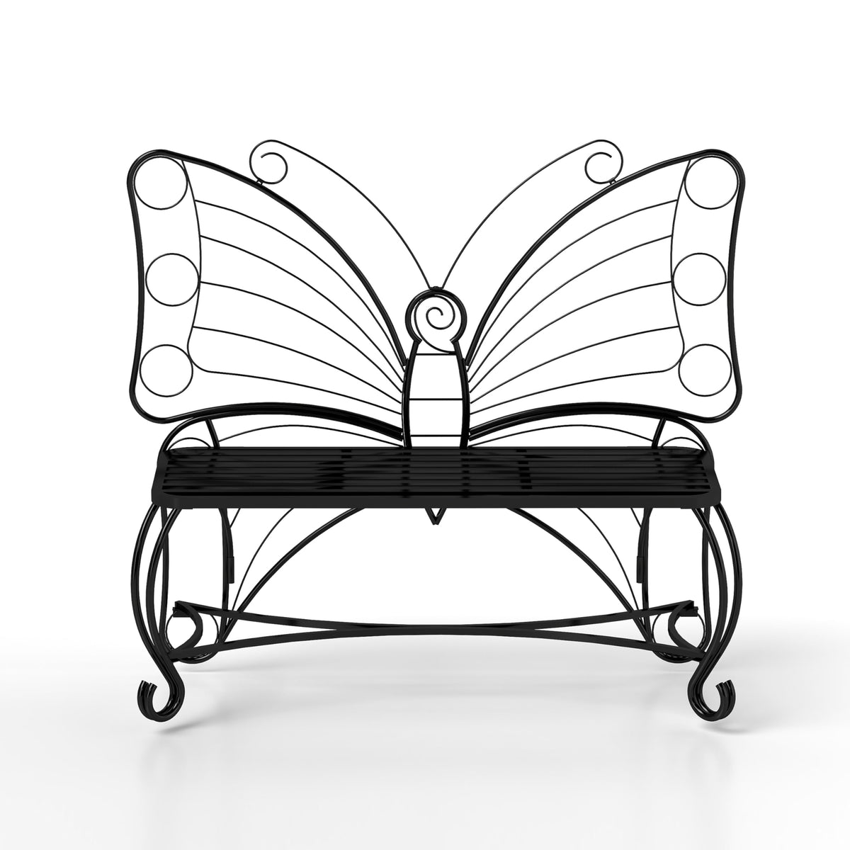 Cast Iron Garden Bench for 2 Persons Black I6295