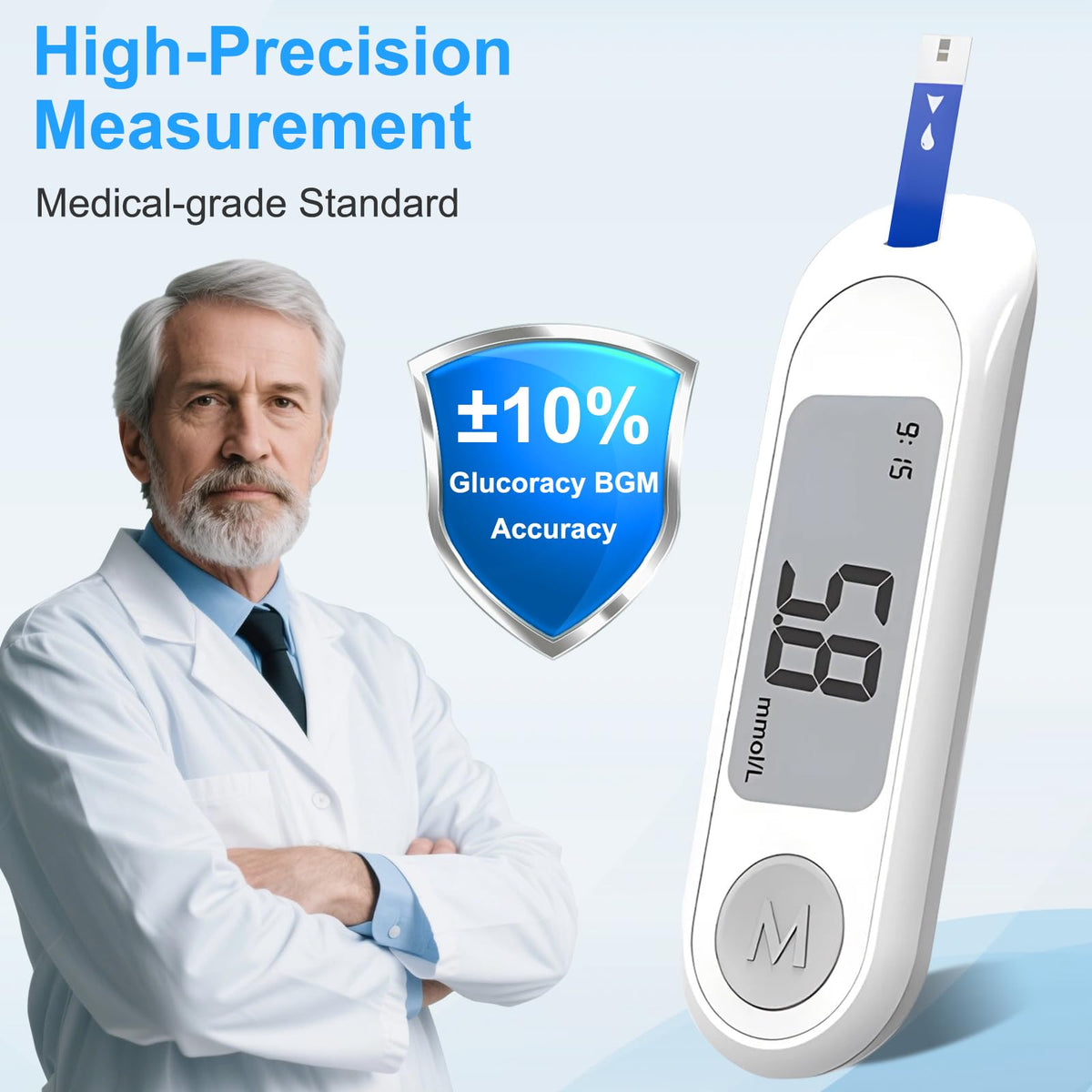 Blood Sugar Monitor Kit with 50 Test Strips & 50 Lancets V13837
