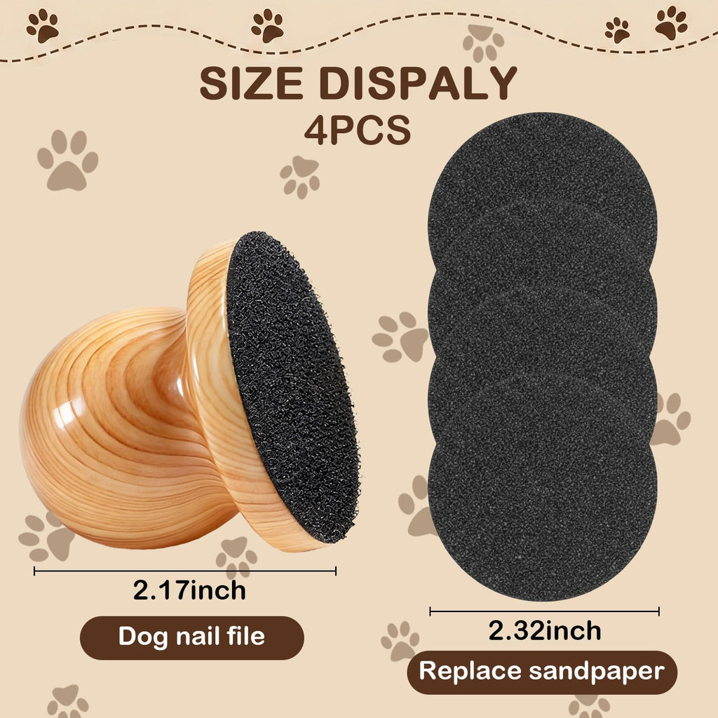 Dog Nail File Grinder Board with 4-Pack Replaceable Sandpaper Discs D643
