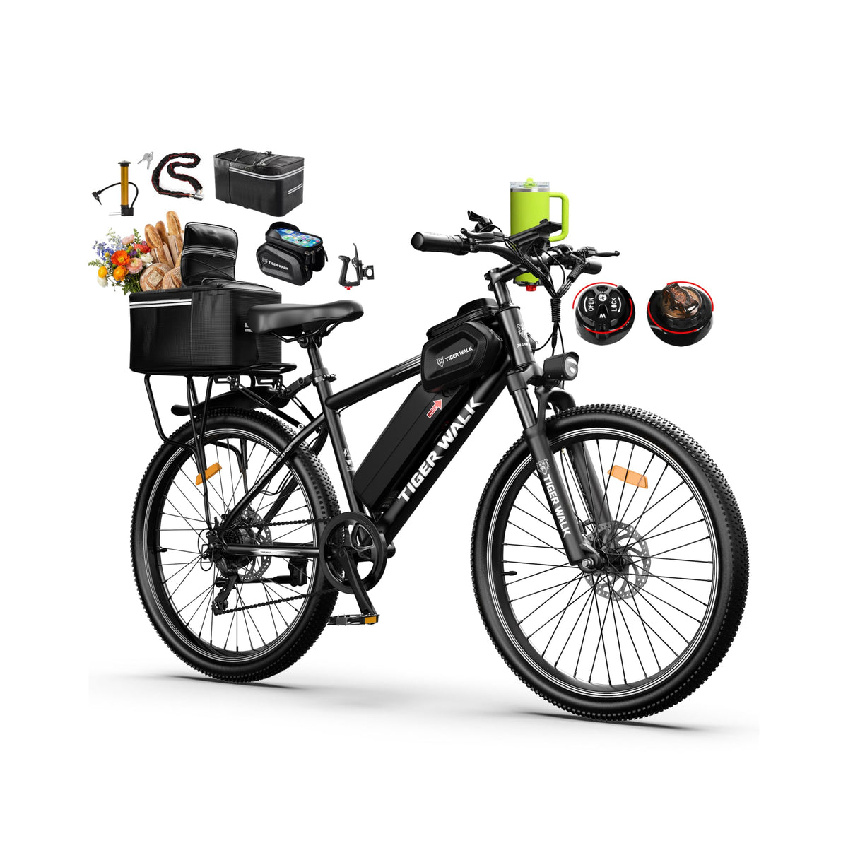 26" Electric Mountain Bike 48V 10Ah 7-Speed E418