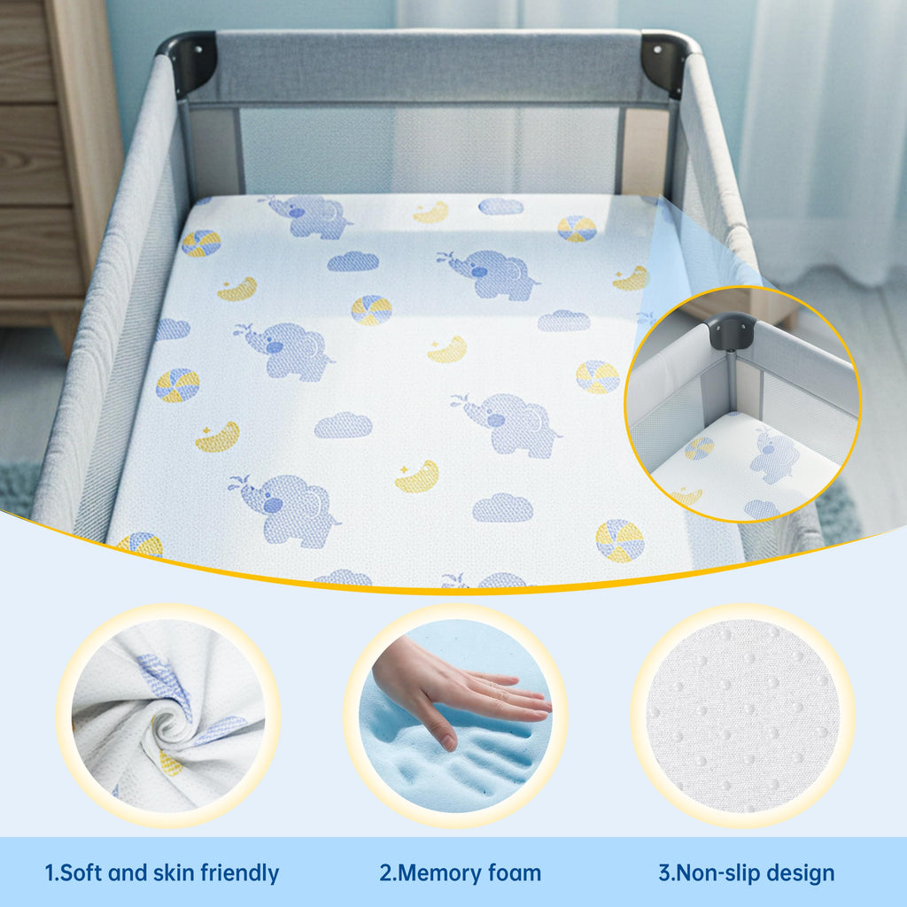 Pack and Play Mattress, 38"x26" Dual Sided Memory Foam X4681