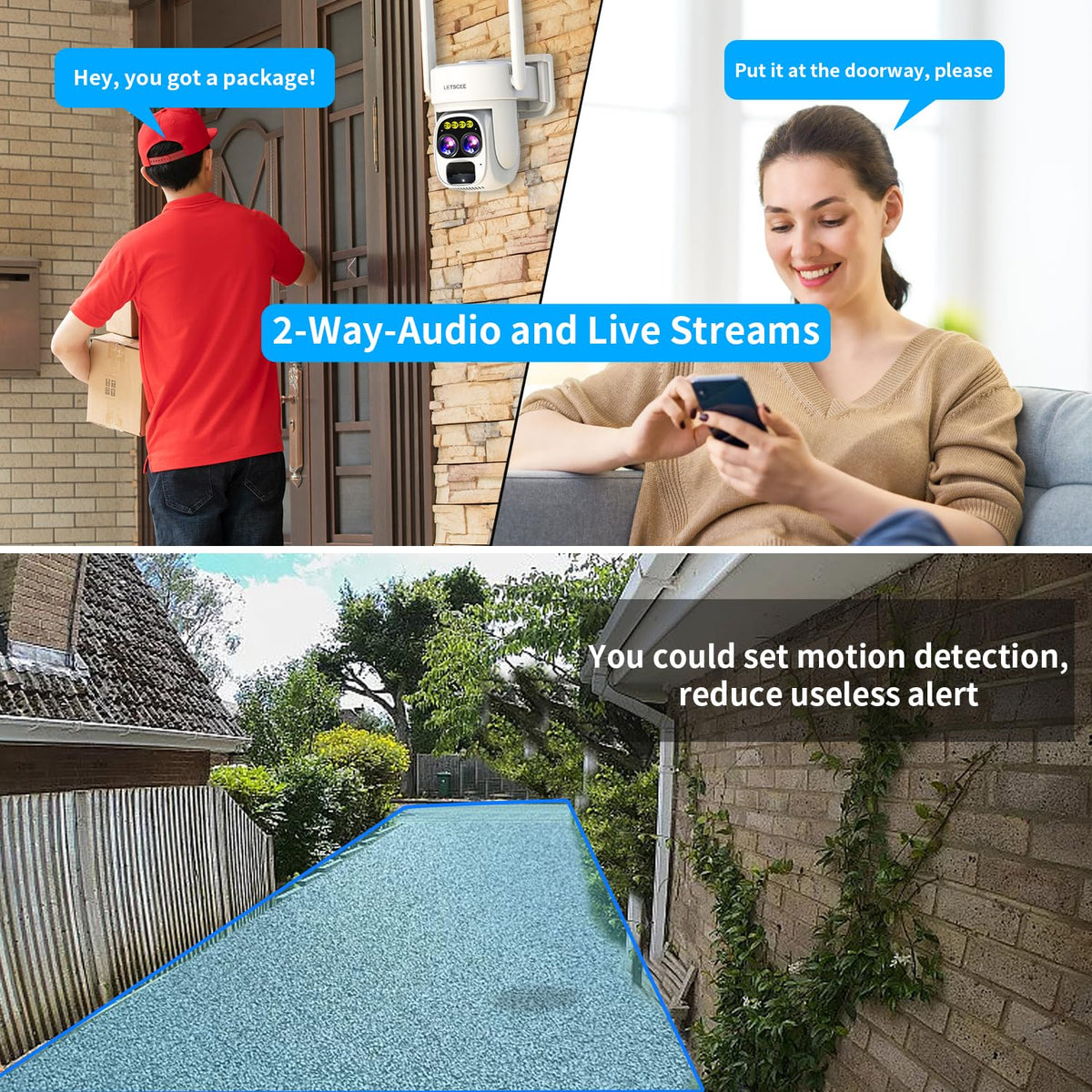 Wireless Solar Security Camera 360 PTZ Dual Lens 10x Zoom 2K Q993191
