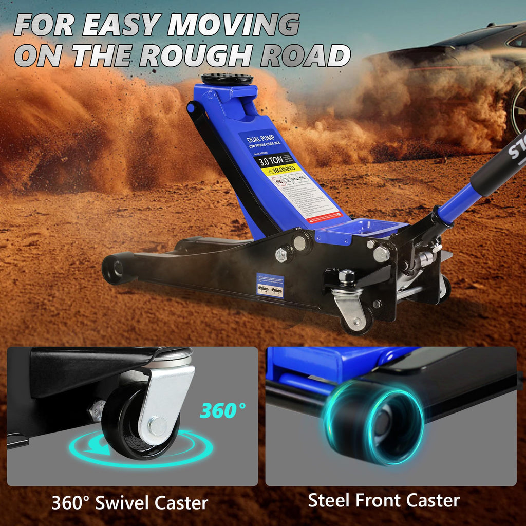 3 Ton Low Profile Hydraulic Floor Jack with Jack Stands T69137